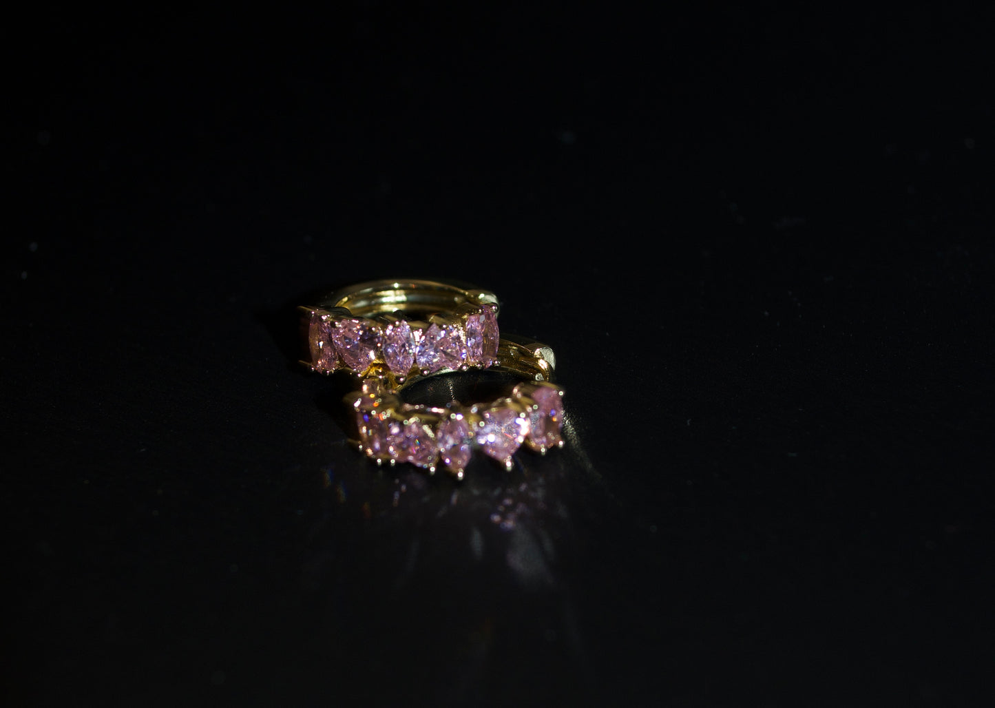 Pink Aura Hoops -Small